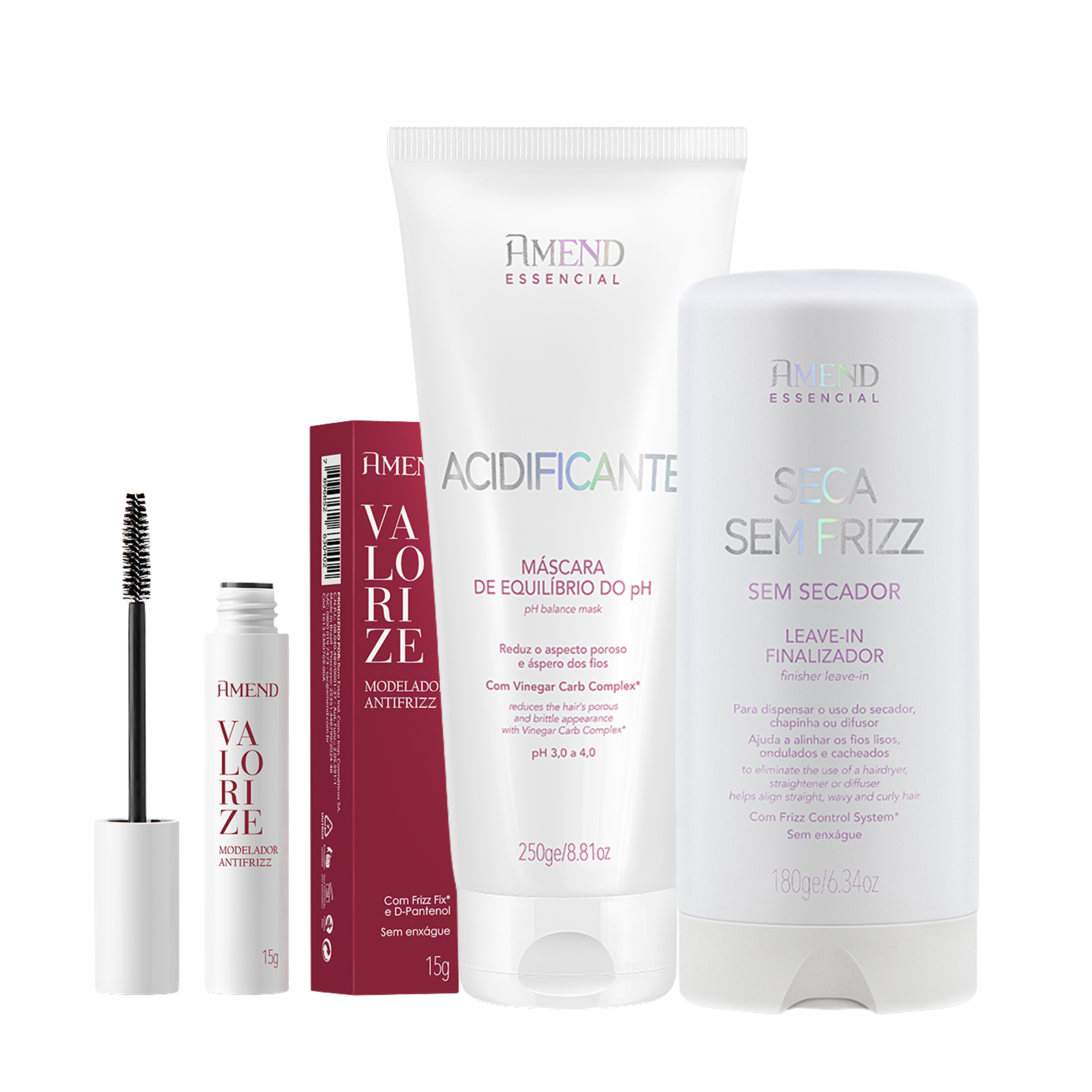 Kit Acidificante + Seca Sem Frizz + Anti-Frizz | Amend